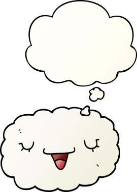 Düşünce baloncuğu olan karikatür bulutu bir insan tarafından çizilmiş.