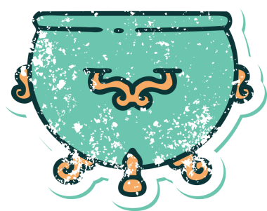 Bir insan tarafından çizilmiş bir kazanın sembolik dövmeli görüntüsü