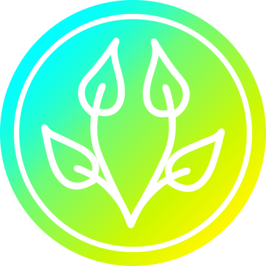 Bir insan tarafından çizilmiş doğal yaprak dairesel simgesi.