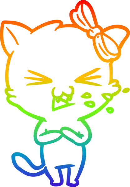 gökkuşağı gradyanı çizimi bir insan tarafından çizilmiş çizgi film kedisi