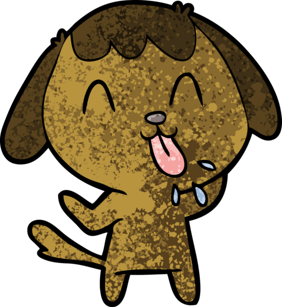 Bir insan tarafından çizilmiş şirin bir çizgi film köpeği.