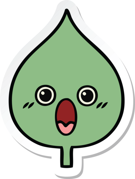 Bir insan tarafından çizilmiş sevimli bir çizgi film yaprağının çıkartması.