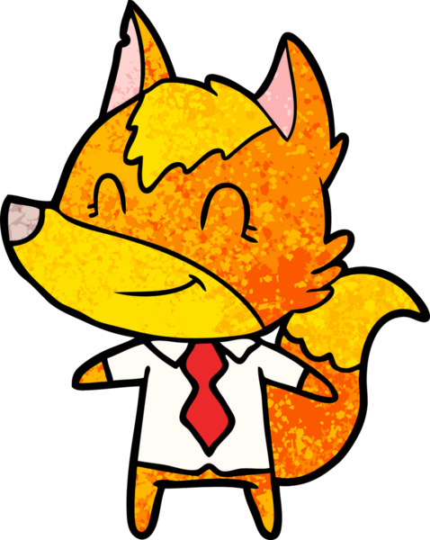 Bir insan tarafından çizilmiş tilki çizgi film karakteri