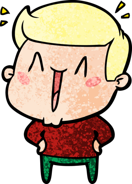 Bir insan tarafından çizilmiş heyecanlı bir çizgi film.