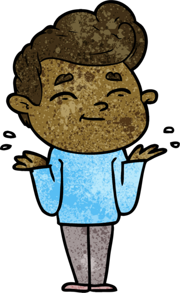 Bir insan tarafından çizilen mutlu çizgi film adamı.