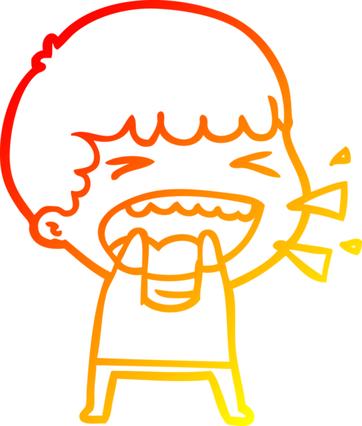 Bir insan tarafından çizilmiş gülen adamın sıcak çizgi çizimi.