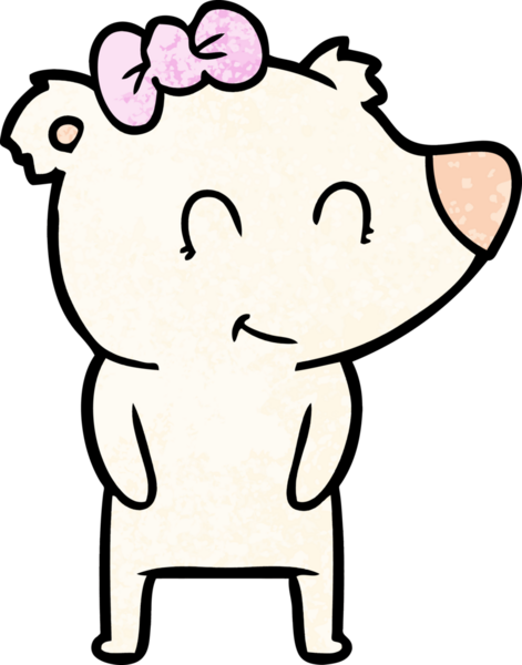 Bir insan tarafından çizilmiş dişi kutup ayısı çizgi filmi.