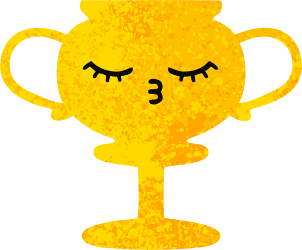 Bir insan tarafından çizilmiş bir kupanın retro illüstrasyon tarzı karikatürü