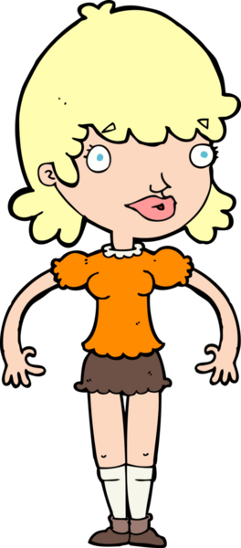 Bir insan tarafından çizilmiş mutlu bir kadın.