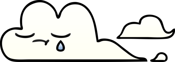 Bir insan tarafından çizilmiş beyaz bulutun gölgelenmiş çizimi