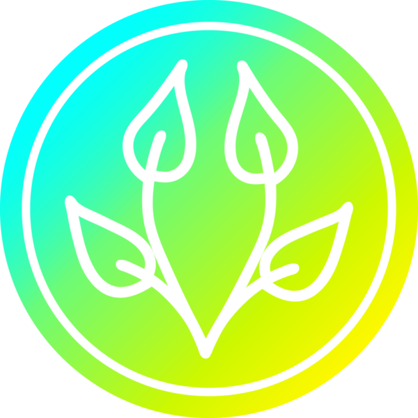 Bir insan tarafından çizilmiş doğal yaprak dairesel simgesi.