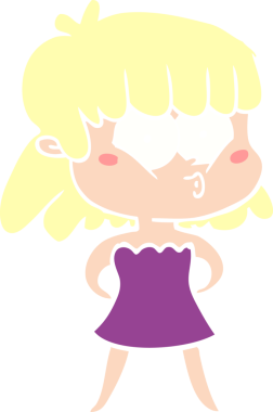 Bir insan tarafından çizilmiş düz renkli bir karikatür.