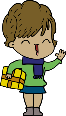 Bir insan tarafından çizilmiş gülen kadın çizgi filmi.