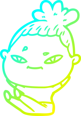 Bir insan tarafından çizilmiş bir karikatür kadın çizimi.