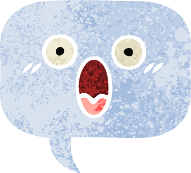 Bir insan tarafından çizilmiş bir konuşma baloncuğunun retro çizim tarzı karikatürü