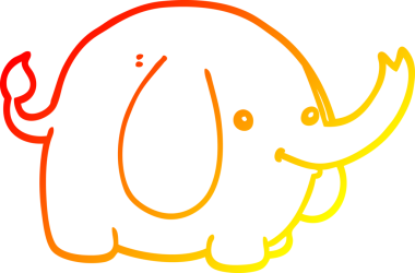 Bir insan tarafından çizilmiş karikatür fili çizimi