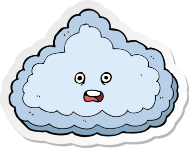 Bir insan tarafından çizilmiş bir karikatür bulutunun etiketi