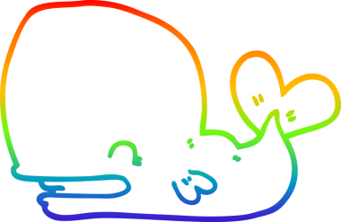 gökkuşağı gradyan çizgisi bir insan tarafından çizilmiş bir karikatür balinası