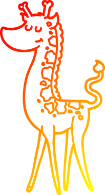 Bir insan tarafından çizilmiş bir zürafanın sıcak çizgi çizimi