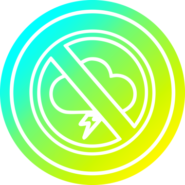 Hiçbir fırtına dairesel simgesi bir insan tarafından çizilen serin gradyan bitiş