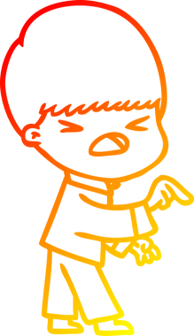 İnsan tarafından çizilmiş bir çizgi filmin sıcak gradyan çizimi.