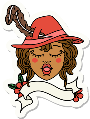 Bir insan tarafından çizilmiş insan ozan karakterinin çıkartması.