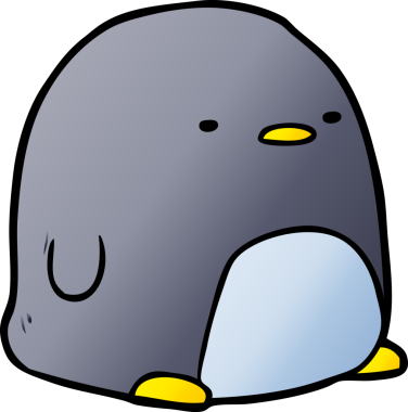 Bir insan tarafından çizilmiş sevimli penguen çizgi filmi.