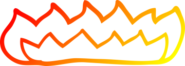 Bir insan tarafından çizilen yanan alevlerin sıcak çizgi çizimi