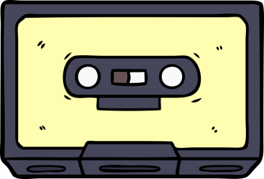 bir insan tarafından çizilmiş eski bir kaset.