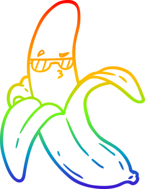 gökkuşağı gradyan çizgi çizimi bir insan tarafından çizilmiş muz çizgi