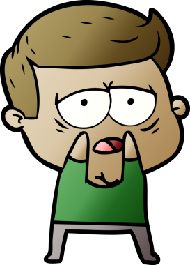 Bir insan tarafından çizilmiş yorgun bir adam.