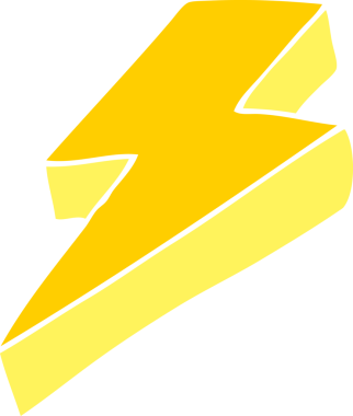 Bir insan tarafından çizilmiş karalama yıldırımı.