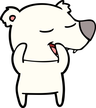 Bir insan tarafından çizilmiş kutup ayısı çizgi filmi.