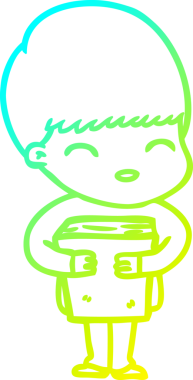 Bir insan tarafından çizilmiş mutlu çizgi film çocuğu çizimi.