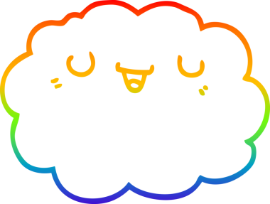 gökkuşağı gradyanı bir insan tarafından çizilmiş bir karikatür bulutunun çizimi