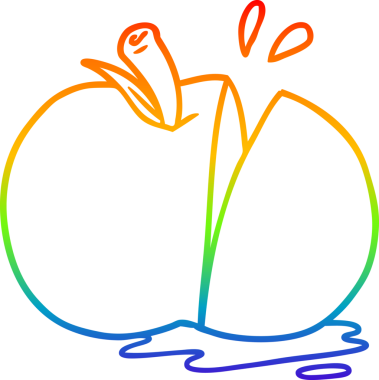 gökkuşağı gradyan çizgi çizimi Bir insan tarafından çizilmiş elma