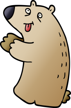 Bir insan tarafından çizilmiş mutlu bir ayı.