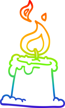 gökkuşağı gradyan çizgi çizimi bir insan tarafından çizilmiş mum