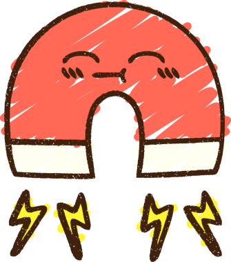 Bir insan tarafından çizilen mıknatıs tebeşiri