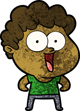 Bir insan tarafından çizilmiş mutlu bir adam.