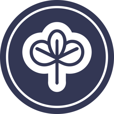 Bir insan tarafından çizilmiş doğal yaprak dairesel simgesi