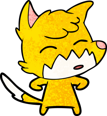 Bir insan tarafından çizilmiş tilki çizgi film karakteri