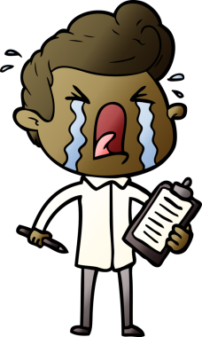 Bir insan tarafından çizilmiş ağlayan bir karikatür.