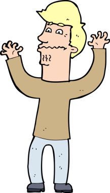 bir insan tarafından çizilmiş sinirli bir adam.