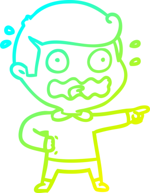 Bir çizgi filmin soğuk gradyan çizimi bir insan tarafından çizilmiş.