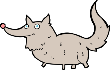 Bir insan tarafından çizilmiş küçük bir kurt.