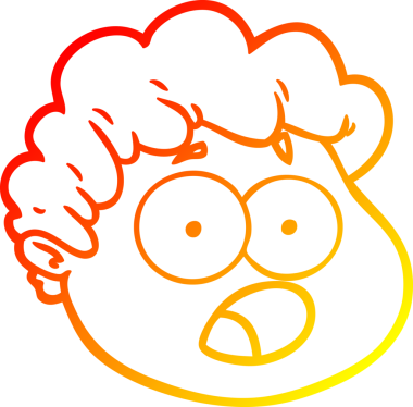 Bir insan tarafından çizilen çizgi film karakterinin sıcak çizgi çizimi