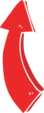 Bir insan tarafından çizilmiş karalama işaretli ok