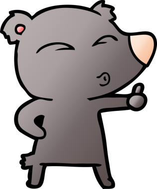 bir insan tarafından çizilmiş bir karikatür ıslık ayısı