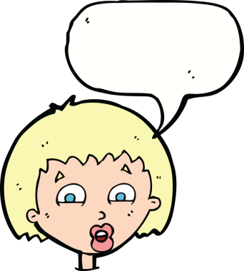 bir insan tarafından çizilen konuşma baloncuğuyla şok olmuş çizgi film.